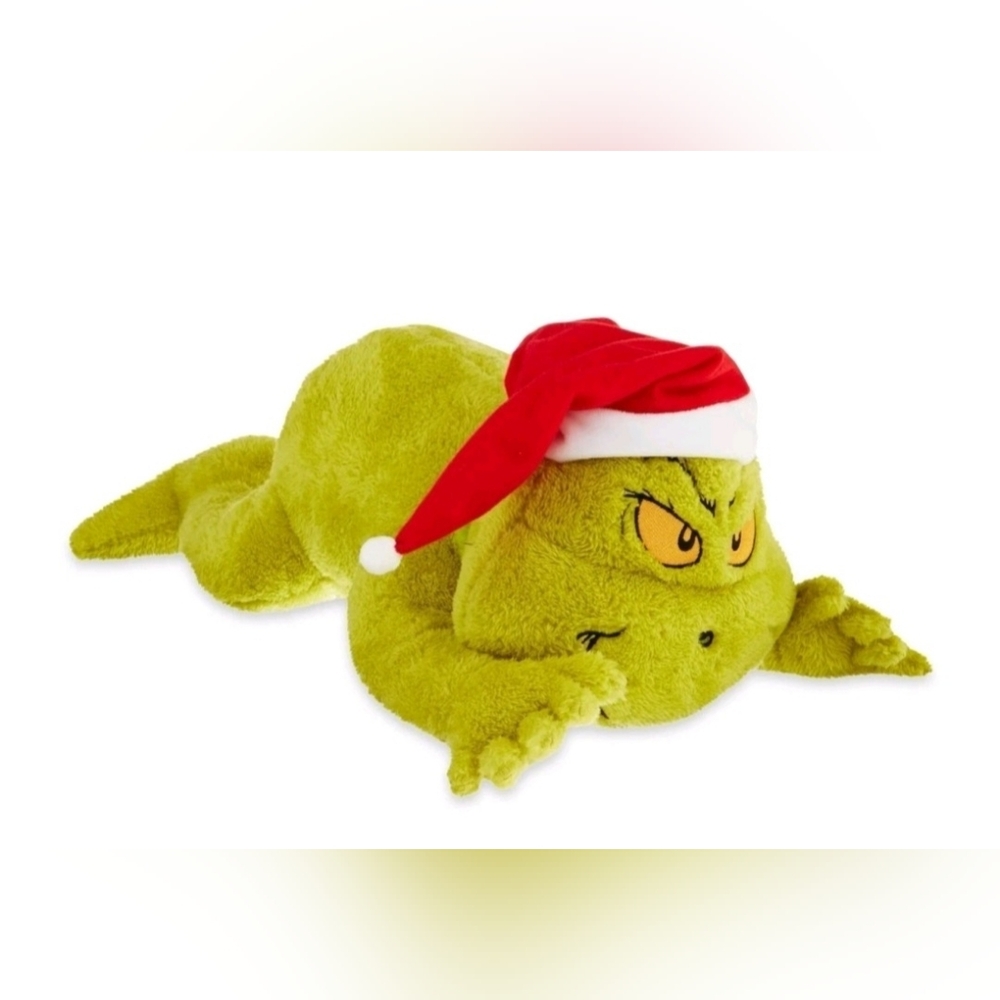 New Dr Seuss Grinch Floppy Plush with Santa hat